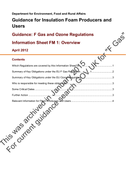 Guidance for Insulation Foam Producers and Users