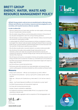 brett group energy, water, waste and resource management policy