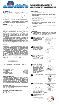 Chemcard™ Glucose Test