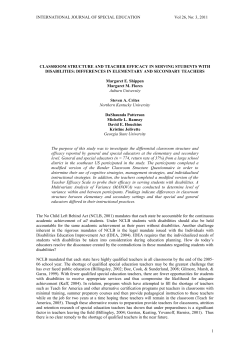 classroom structure and teacher efficacy in serving students with