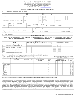 MUST SELECT ONE: New Enrollment Carrier Change PLAN