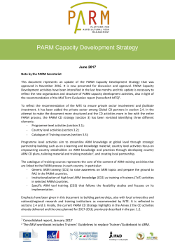 PARM CD Strategy - Platform for Agricultural Risk Management