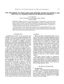 survival of tussock species on mountain subsoils