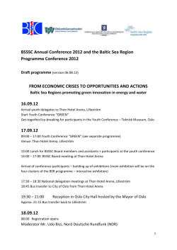 BSSSC Annual Conference 2012 and the Baltic Sea