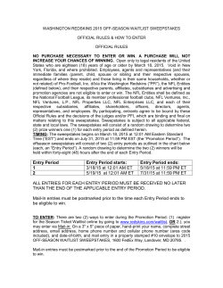 Entry Period Entry Period starts: Entry Period ends: 1 3/18/15 at 12