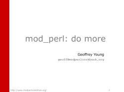 do_more-mod_perl.gz - The mod_perl Developer`s Cookbook