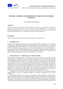 specific energy consumption of induction crucible furnace