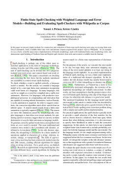 Finite State Spell-Checking with Weighted Language and Error