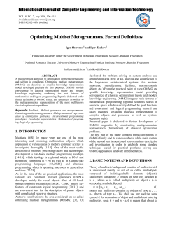 Optimizing Multiset Metagrammars. Formal Definitions