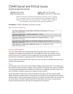 CS440 Social and Ethical Issues