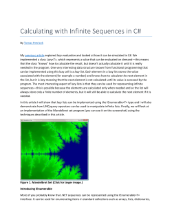 Calculating with Infinite Sequences in C - Center