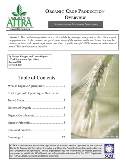 Organic Crop Production Overview - ATTRA