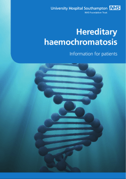 Hereditary haemochromatosis - patient information