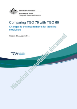 Comparing TGO 79 with TGO 69 - Therapeutic Goods Administration