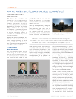 How will Halliburton affect securities class action defense?