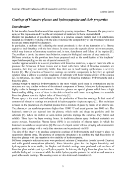 Coatings of bioactive glasses and