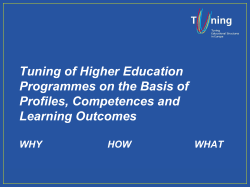 Tuning of Higher Education Programmes on the