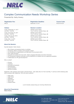 Complex Communication Needs Workshop Series