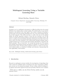 Multiagent Learning Using a Variable Learning Rate