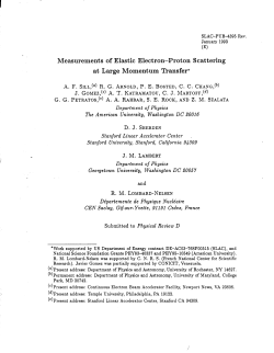 Measurements of Elastic Electron