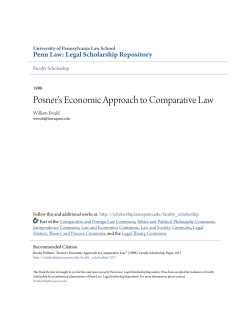 Posner`s Economic Approach to Comparative Law