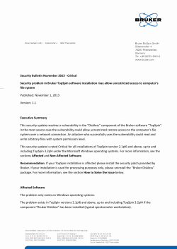Preliminary 1.1 version Security Bulletin November 2013