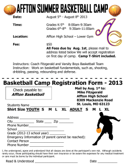 Basketball Camp Registration Form - 2013