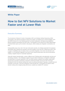 How to Get NFV Solutions to Market Faster and at Lower Risk