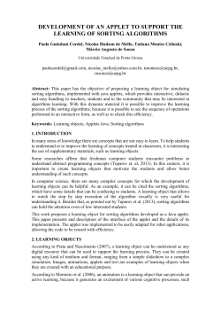 development of an applet to support the learning of sorting algorithms