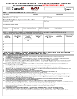 application for an advance - Feeder Associations of Alberta