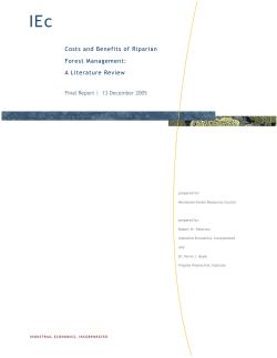 Costs and Benefits of Riparian Forest Management: A Literature
