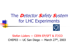 The Detector Safety System for Experiments at the LHC