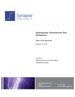 Hydropower GHG Emissions - Conservation Law Foundation
