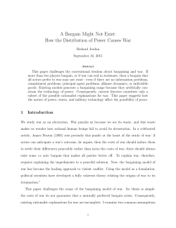 A Bargain Might Not Exist: How the Distribution of Power Causes War