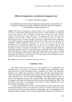 Effect of temperature on melon development rate (PDF