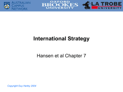Copyright Guy Harley 2004 International Strategy