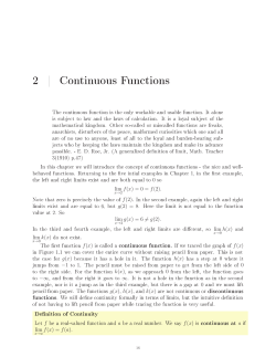 2 | Continuous Functions