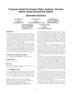 Computer Aided Tax Evasion Policy Analysis: Directed Search using