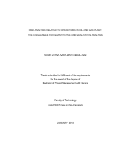 risk analysis related to operations in oil and gas plant