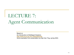 Lecture 8: Agent Communication