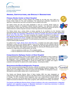Primary Stroke Center at Sinai Hospital Comprehensive Epilepsy