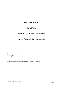 The Solution of Two Point Boundary Value - DORAS