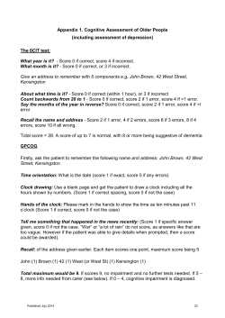 Appendix 1. Cognitive Assessment of Older People (including