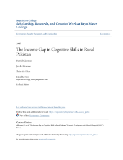 The Income Gap in Cognitive Skills in Rural Pakistan