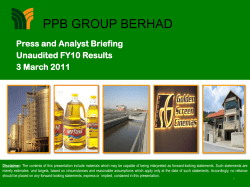 Analyst Briefing for 31 Dec 2010 Final Year Results