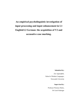 An empirical psycholinguistic investigation of input processing and