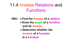 11.4 Inverse Relations and Functions