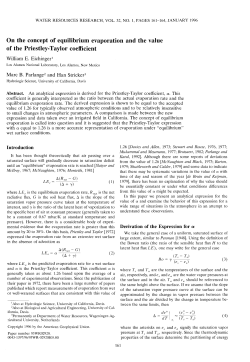 On the concept of equilibrium evaporation and the value of the