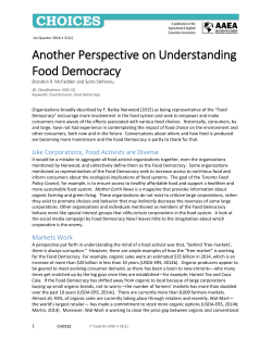 Another Perspective on Understanding Food Democracy
