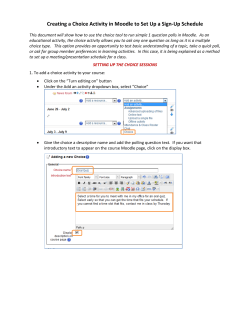 Creating a Choice Activity in Moodle to Set Up a Sign